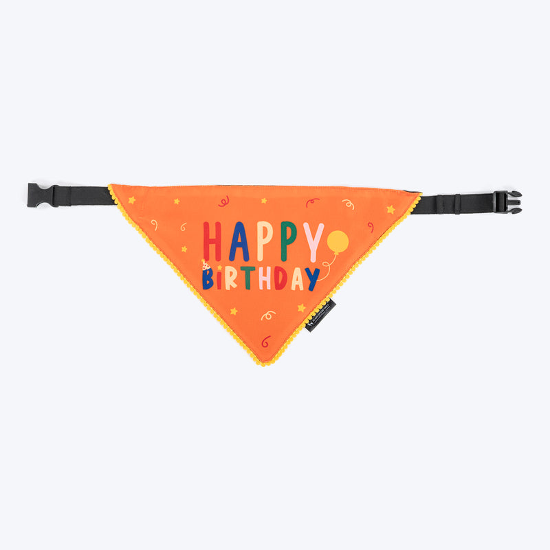 HUFT Happy Birthday Bandana For Dog - Orange