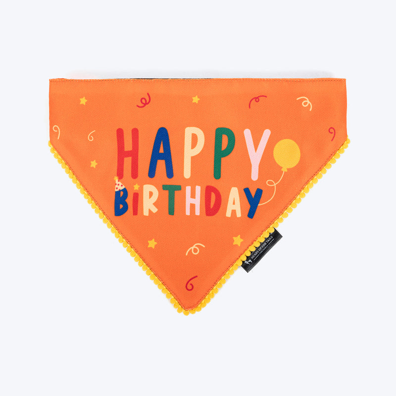 HUFT Happy Birthday Bandana For Dog - Orange