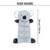 HUFT Kool Koala Squeaky Plush Toy For Dog - Grey - Heads Up For Tails