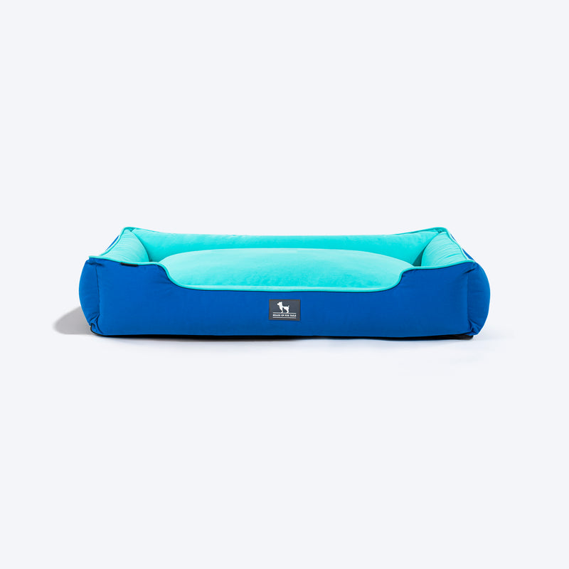 HUFT Classic Lounger Dog Bed - Blue & Turquoise - Heads Up For Tails