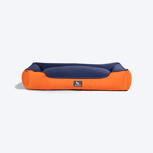 HUFT Classic Lounger Dog Bed - Orange & Blue