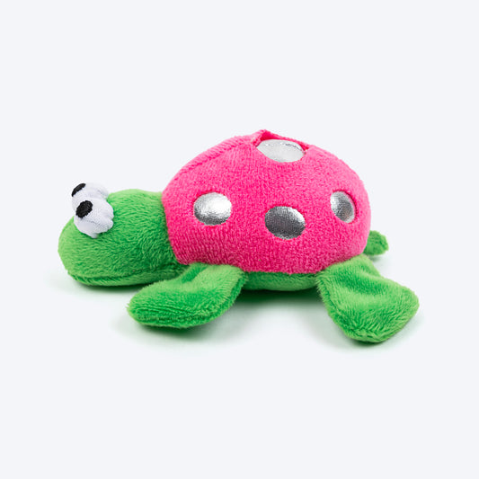 HUFT Shelly The Turtle Plush Toy With Catnip For Cat - Green & Pink