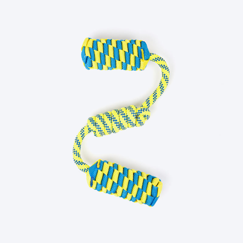 TLC Tug Loop Rope Toy For Dog - Blue & Yellow - Heads Up For Tails
