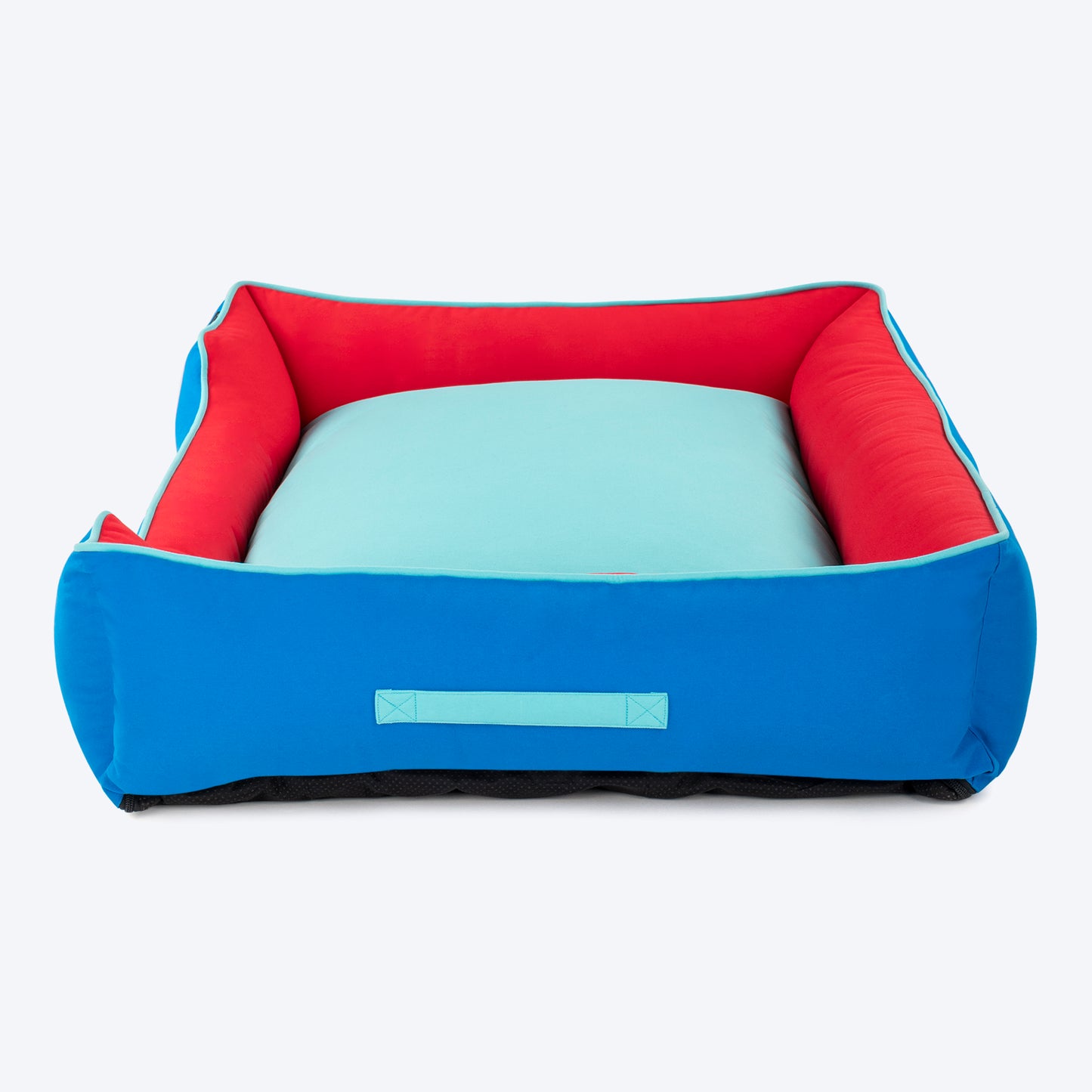 HUFT Classic Lounger Dog Bed - Red & Imperial Blue - Heads Up For Tails