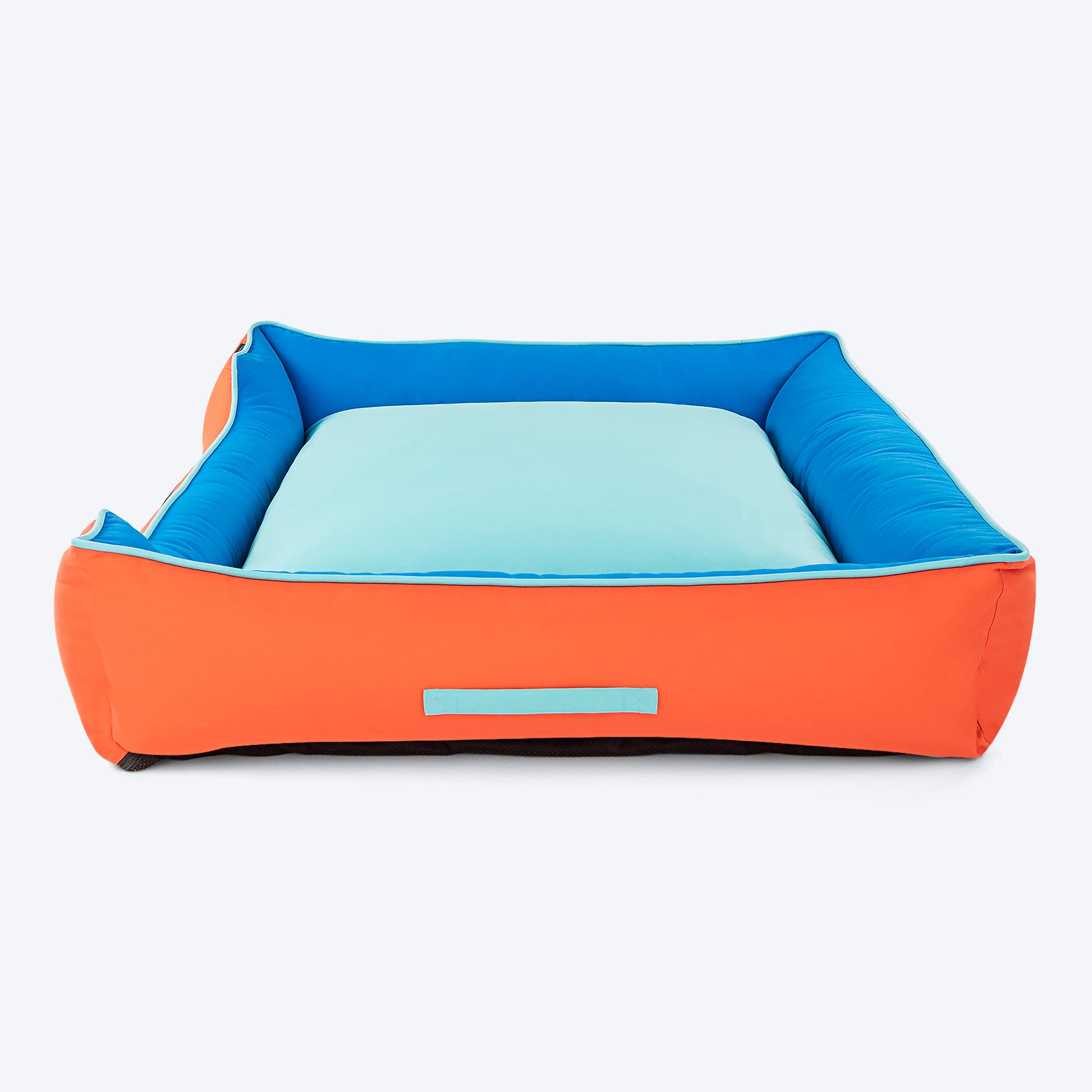 HUFT Classic Lounger Dog Bed - Coral & Imperial Blue - Heads Up For Tails