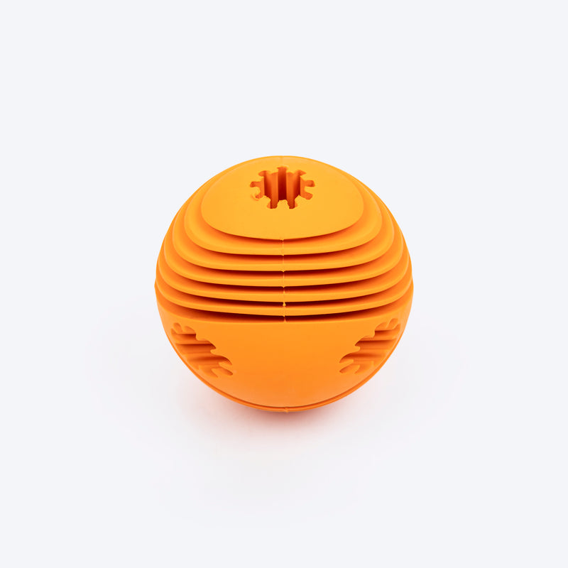 TLC Spiral Textured Ball Chew Toy For Dog - Orange - Heads Up For Tails