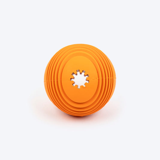 TLC Spiral Textured Ball Chew Toy For Dog - Orange