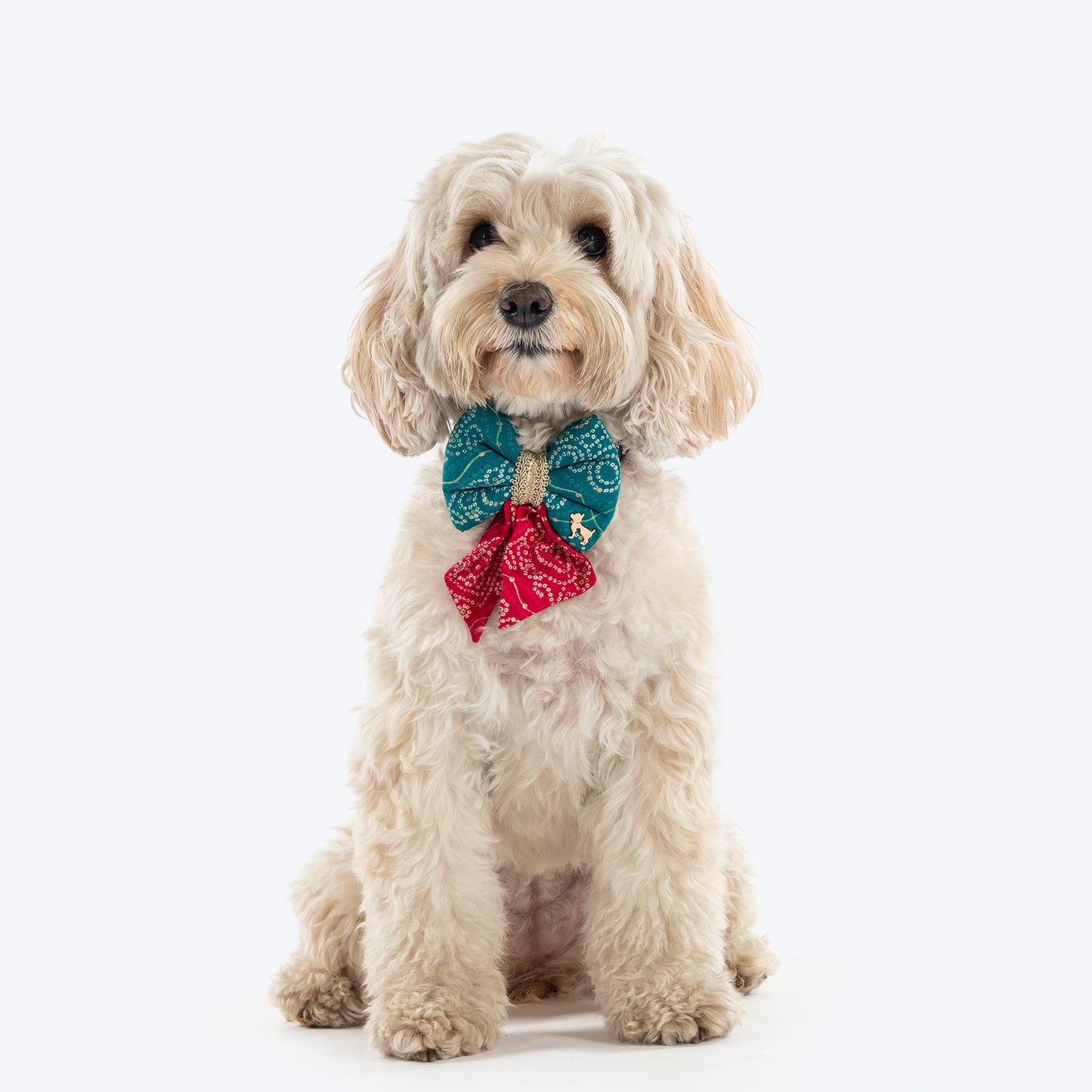 HUFT Rang Biranga Bow Tie For Dog - Green & Pink