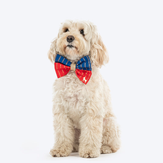 HUFT Royal Rang Bow Tie For Dog - Red & Blue
