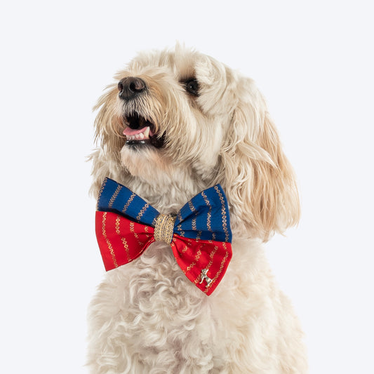 HUFT Royal Rang Bow Tie For Dog - Red & Blue