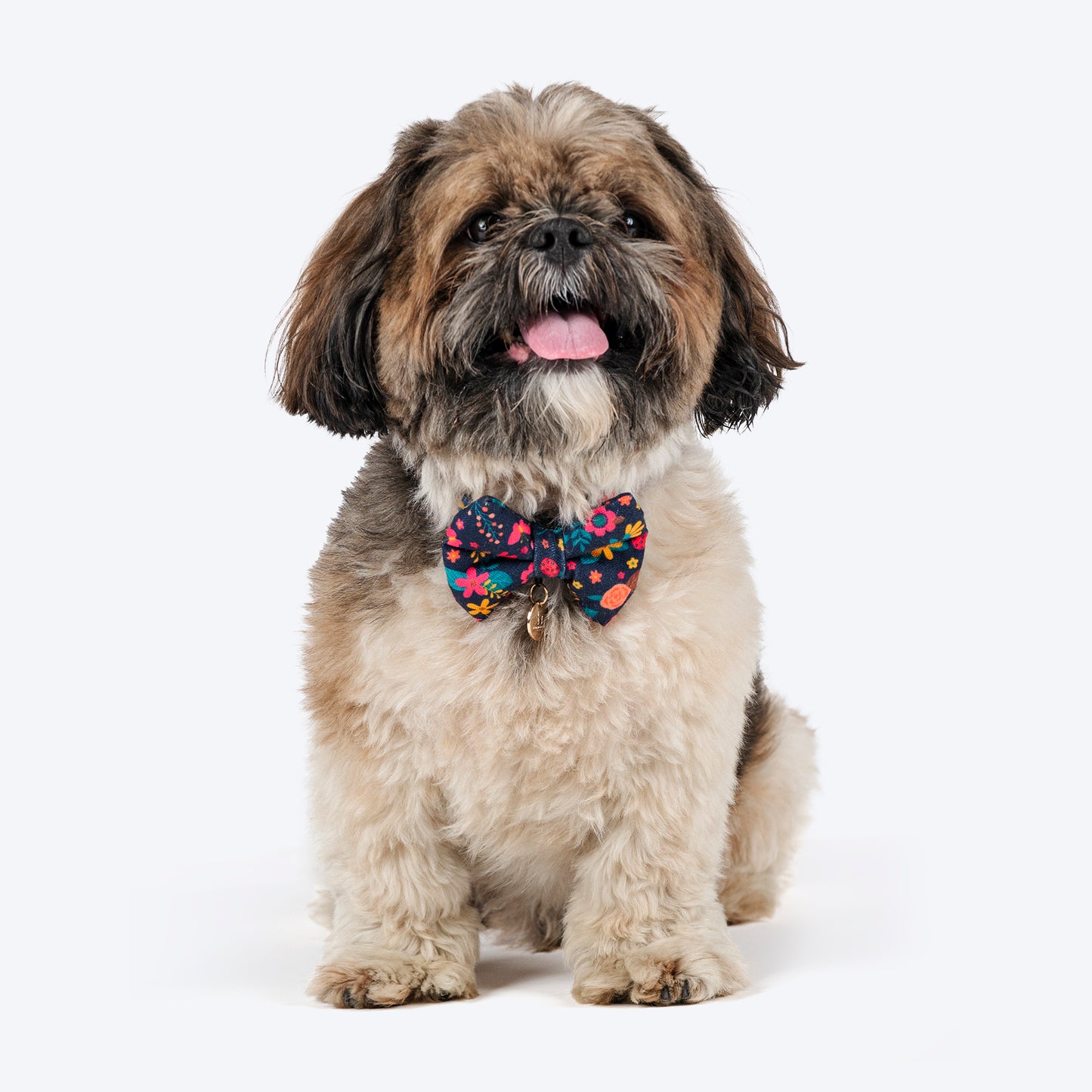 HUFT Bloomscape Printed Bow Tie For Small Dog - Navy - Heads Up For Tails