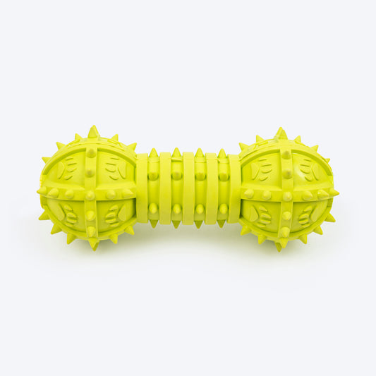 TLC Spiky Dumbbell Squeaky Chew Toy For Dog - Green