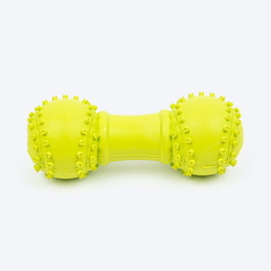 TLC Round Dumbbell Squeaky Chew Toy For Dog - Green