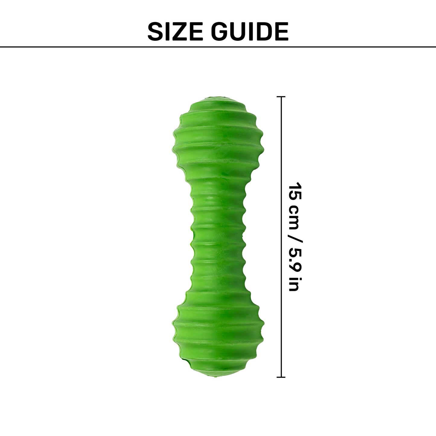 TLC Stripe Textured Dumbbell Squeaky Chew Toy For Dog - Green