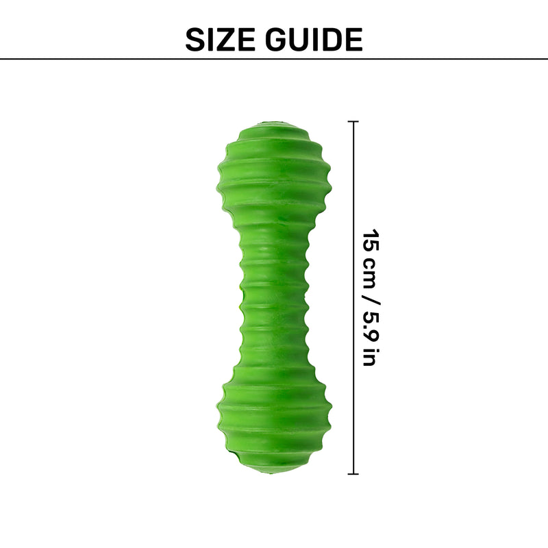 TLC Stripe Textured Dumbbell Squeaky Chew Toy For Dog - Green - Heads Up For Tails