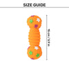 TLC Stary Dumbbell Squeaky Chew Toy For Dog - Orange - Heads Up For Tails