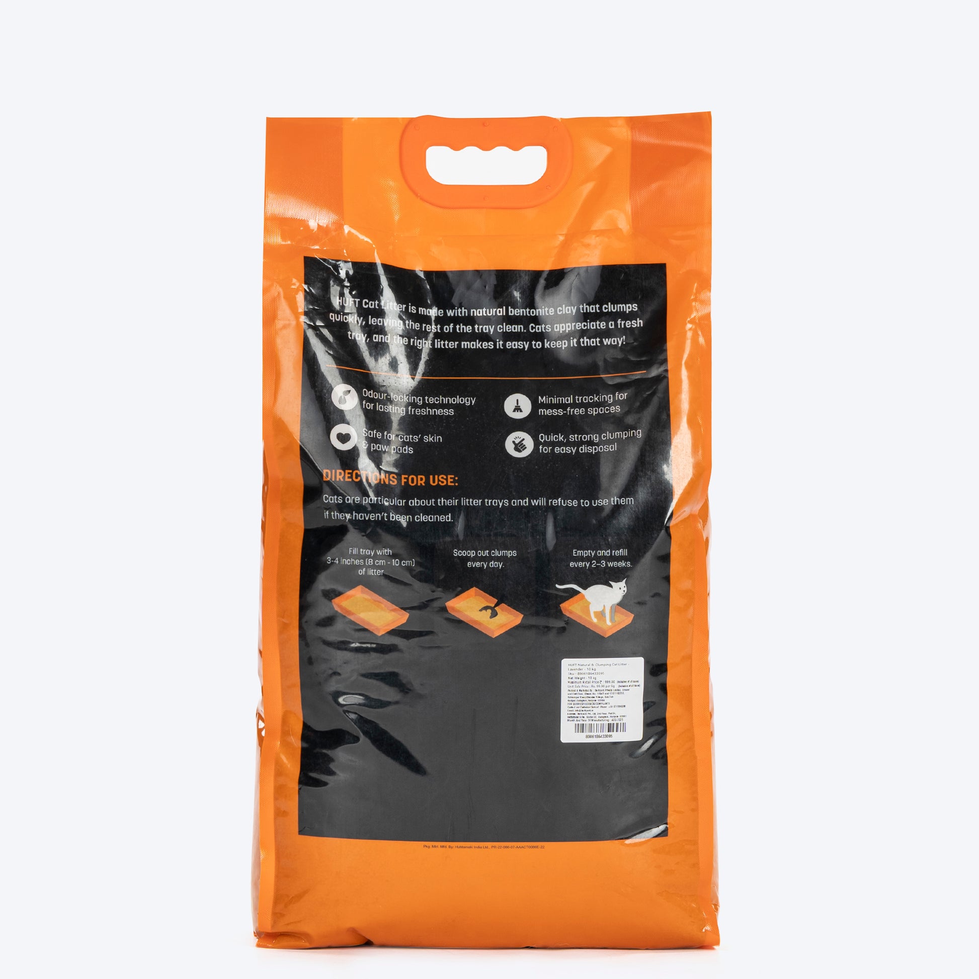 HUFT Cat Litter (Natural & Clumping) - Lavender Scented - 10 kg - Heads Up For Tails