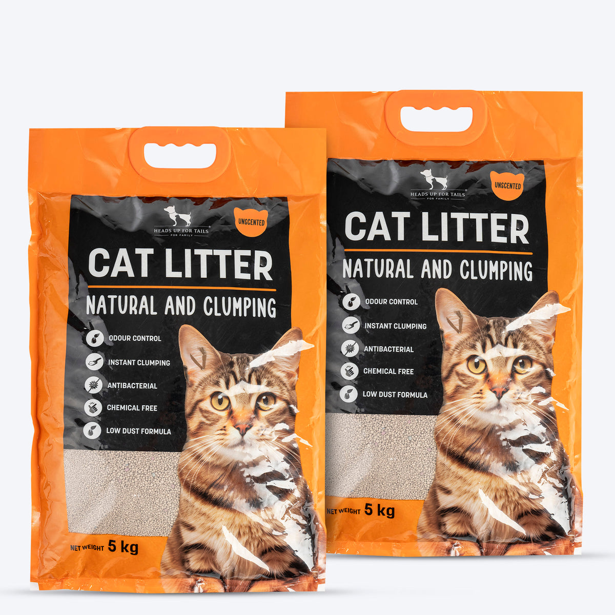 HUFT Cat Litter (Natural & Clumping) - Unscented - 5 kg - Heads Up For Tails
