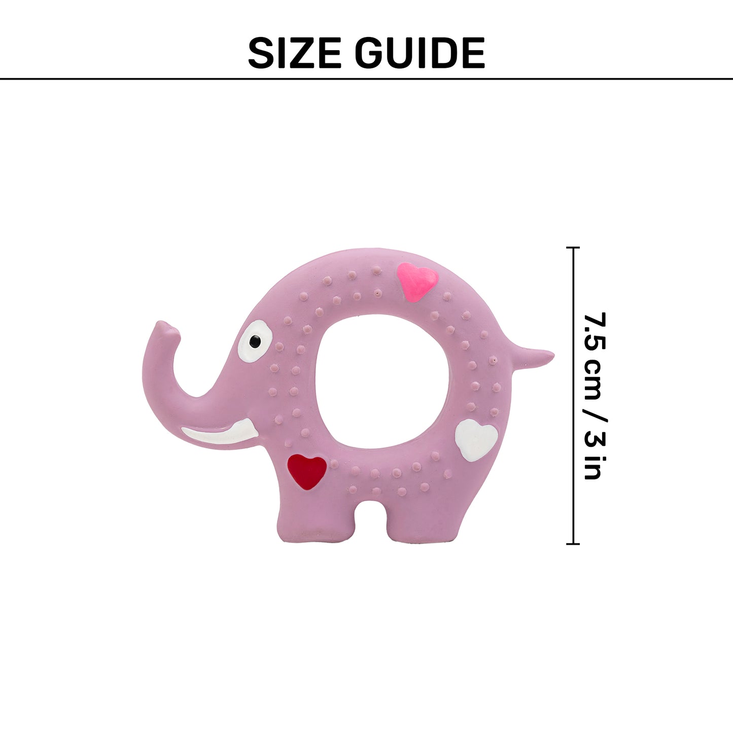 TLC Elephant Ring Squeaky Chew Toy For Dog - Purple