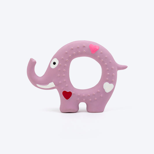 TLC Elephant Ring Squeaky Chew Toy For Dog - Purple