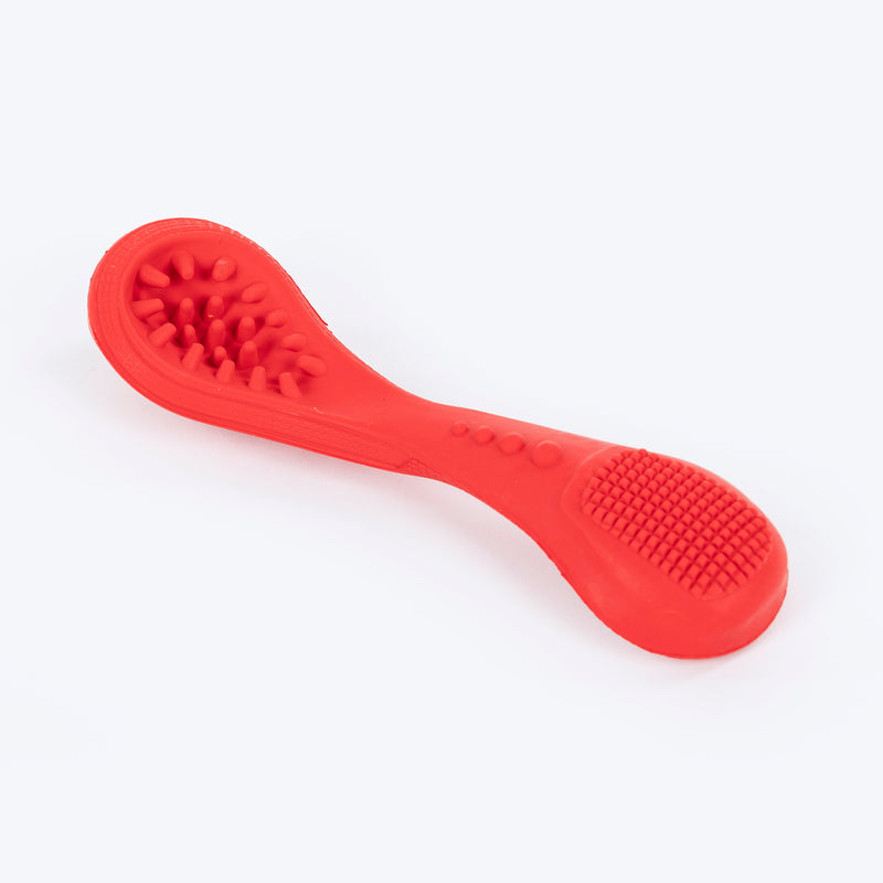 HUFT Brush Buddy Chew Toy For Dog - Red