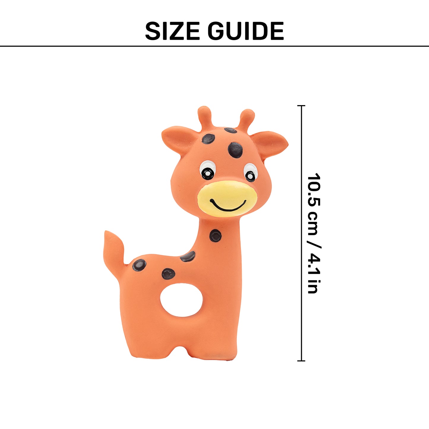 TLC Giraffe Squeaky Chew Toy For Dog - Light Orange