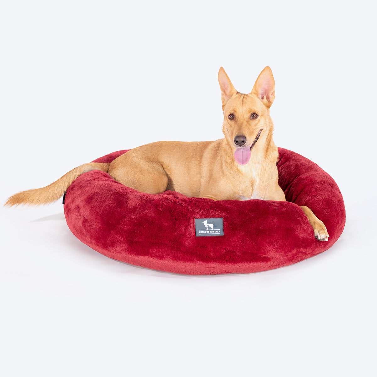 HUFT Snuggle Sphere Donut Bed For Dog & Cat - Red - Heads Up For Tails