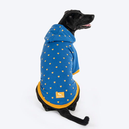 HUFT Honey Hearts Sweatshirt With Hood For Dog - Blue