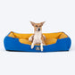 HUFT Classic Lounger Dog Bed - Blue & Mustard Yellow - Heads Up For Tails