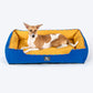 HUFT Classic Lounger Dog Bed - Blue & Mustard Yellow - Heads Up For Tails