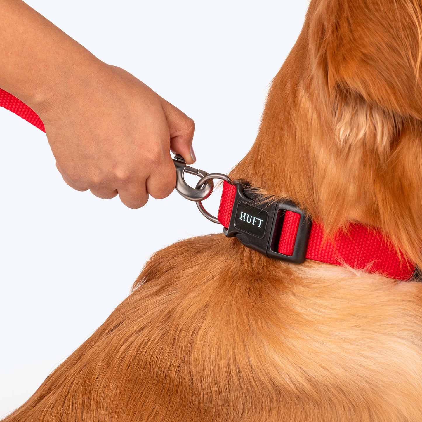 HUFT Basics Dog Collar & Leash Set - Crimson Red - Heads Up For Tails