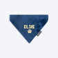 HUFT Personalised Luxe Velvet Bandana For Dog - Navy Blue