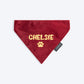 HUFT Personalised Luxe Velvet Bandana For Dog - Maroon