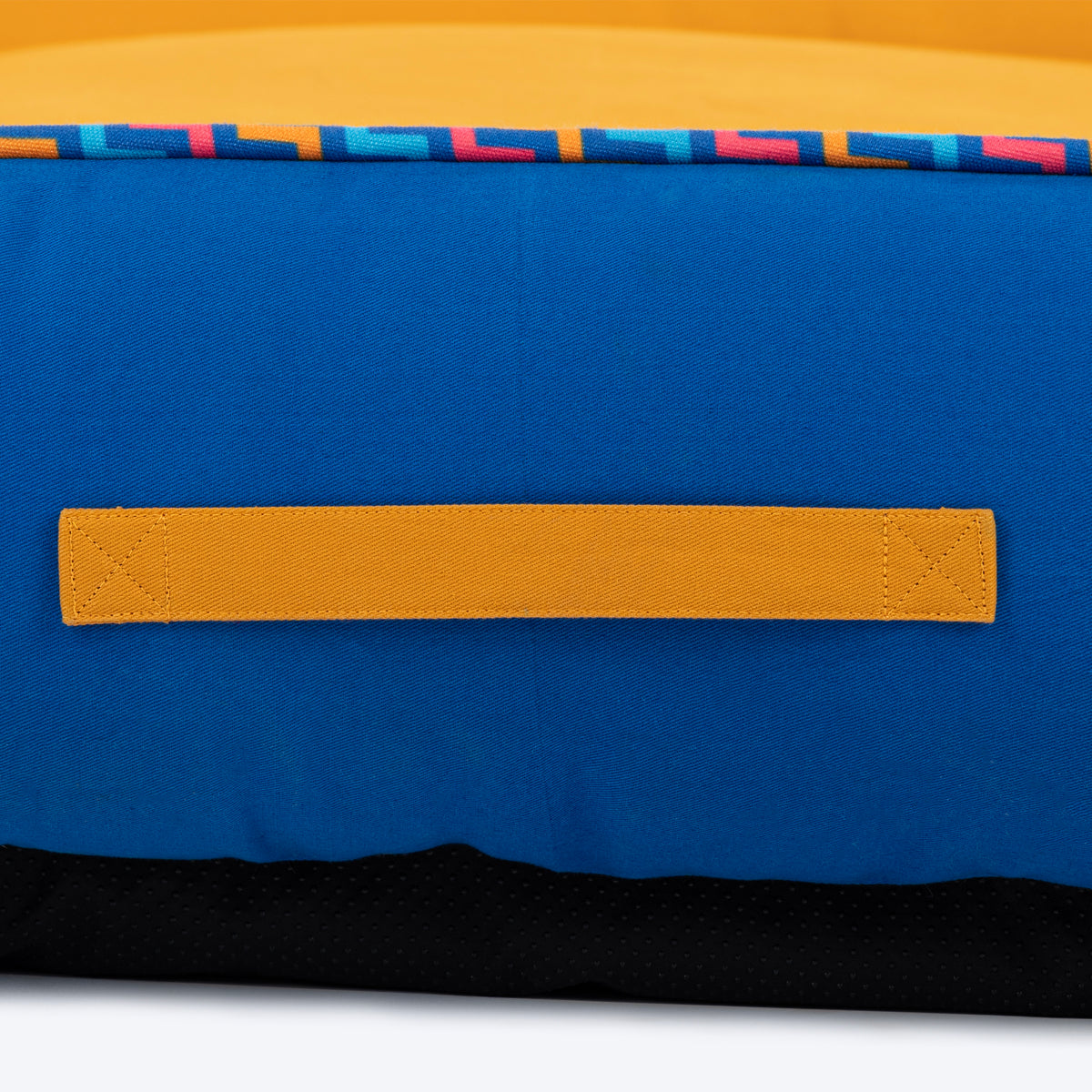 HUFT Classic Lounger Dog Bed - Blue & Mustard Yellow - Heads Up For Tails