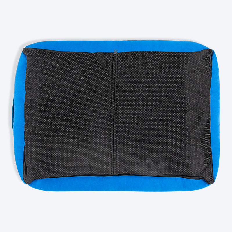 HUFT Classic Lounger Dog Bed - Blue & Turquoise - Heads Up For Tails