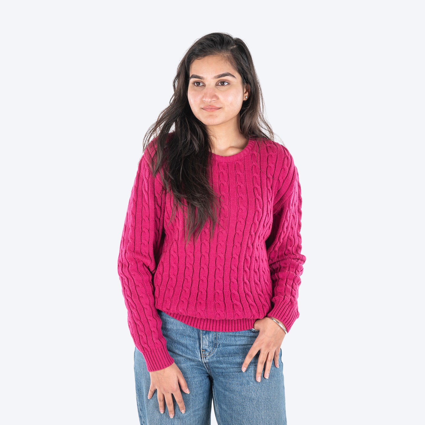 HUFT Twinning Classic Sweater For Hoomans - Orchid Flower Pink