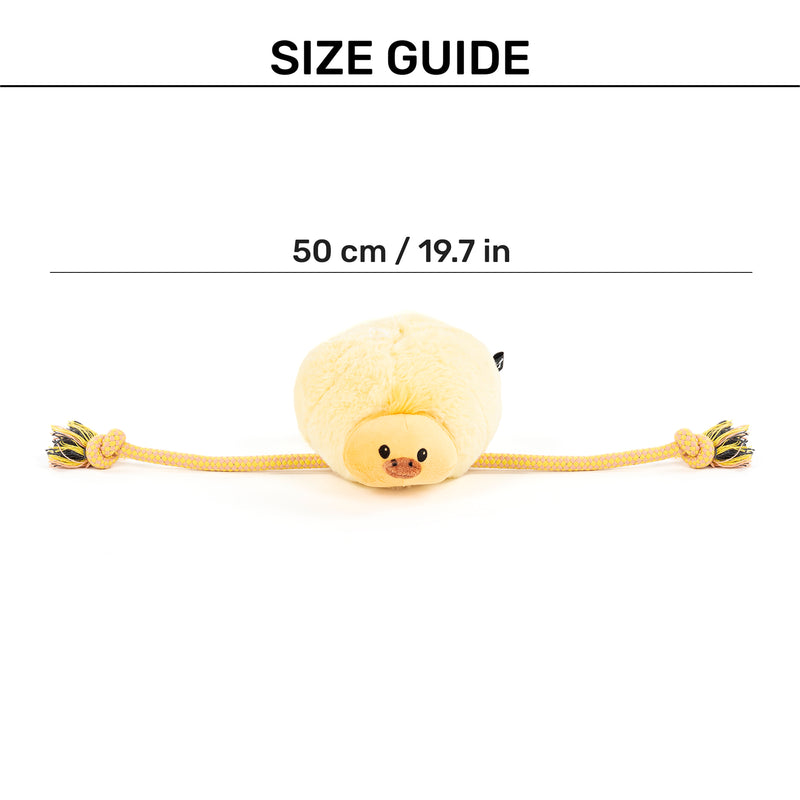HUFT Peck & Pull Plush Toy For Dog - Yellow
