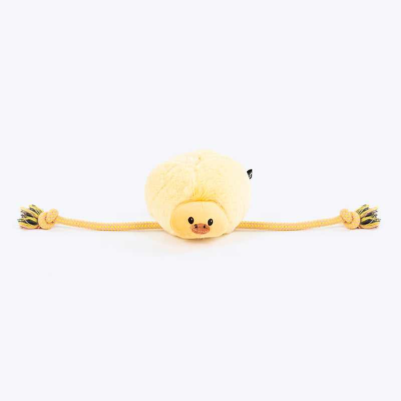 HUFT Peck & Pull Plush Toy For Dog - Yellow