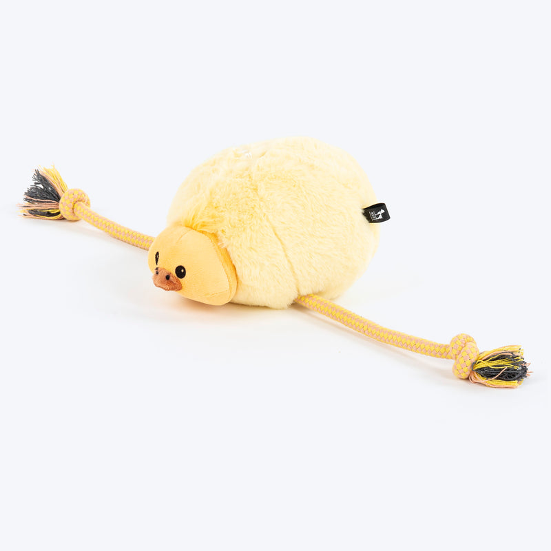 HUFT Peck & Pull Plush Toy For Dog - Yellow