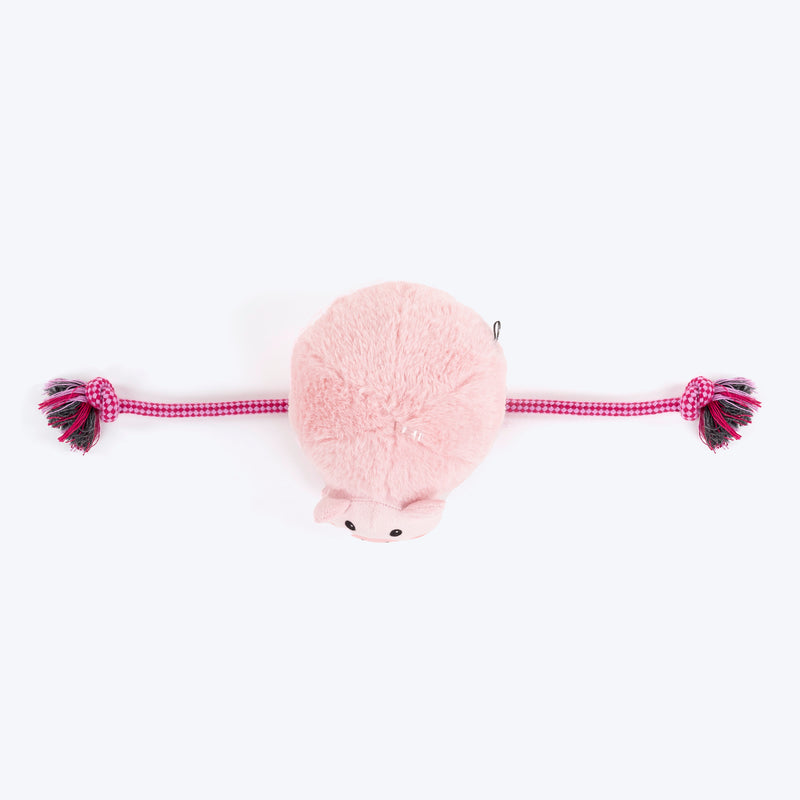 HUFT Plump Piggy Plush Toy For Dog - Pink