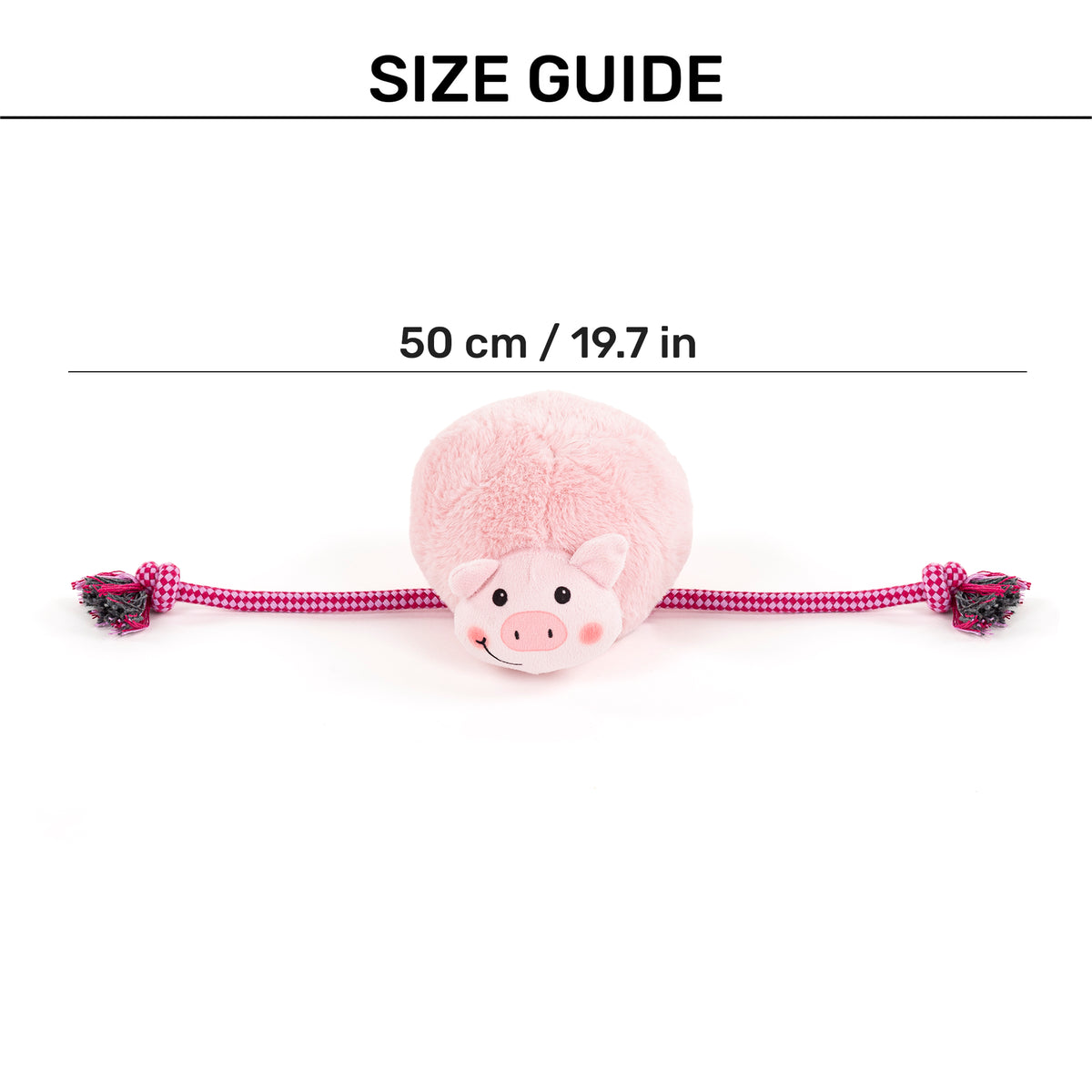 HUFT Plump Piggy Plush Toy For Dog - Pink