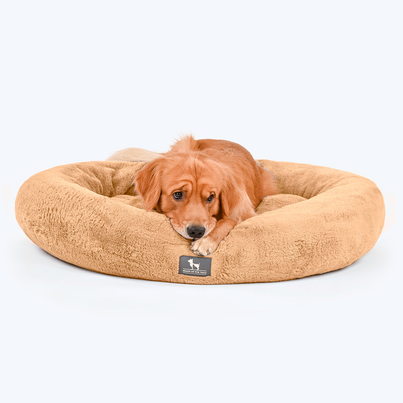 HUFT Jumbo Donut Bed For Dogs - Brown (Made To Order) - Heads Up For Tails