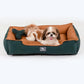 HUFT Classic Lounger Dog Bed - Green & Brown - Heads Up For Tails