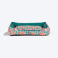 HUFT Tropical Bliss Lounger Dog Bed - Green & White - Heads Up For Tails