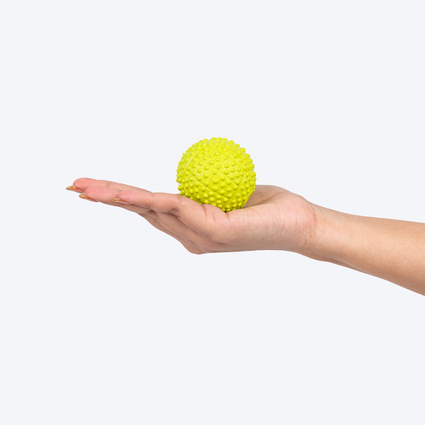 TLC Dotted Textured Ball Squeaky Chew Toy For Dog - Green - Heads Up For Tails
