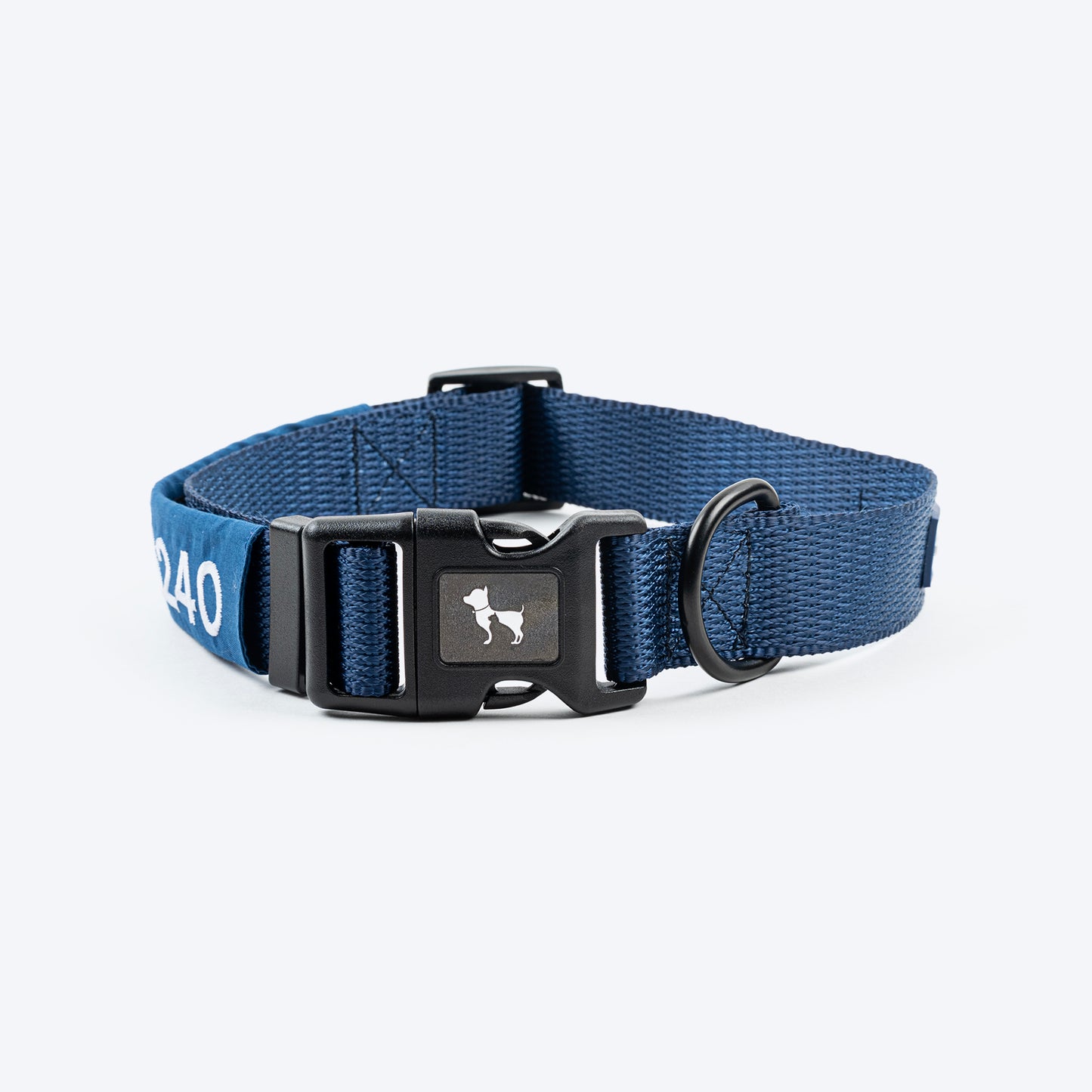 HUFT Personalised Classic (Mobile No.) Dog Collar - Navy