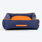 HUFT Woofie Classic Lounger Bed For Dog - Blue & Orange