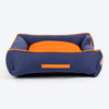 HUFT Woofie Classic Lounger Bed For Dog - Blue & Orange - Heads Up For Tails