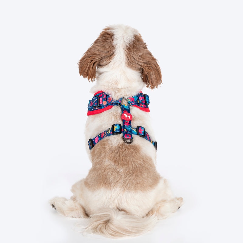 HUFT Bloomscape Adjustable Harness For Dog - Navy - Heads Up For Tails