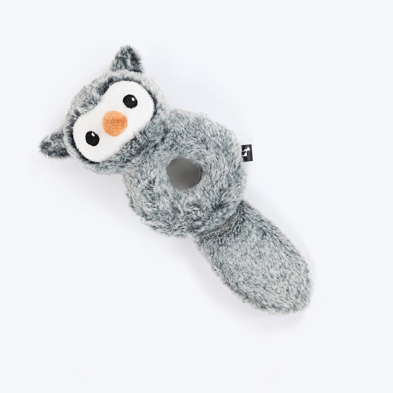HUFT Hoot Loop Plush Toy For Dog - Grey
